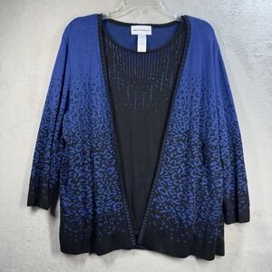 Alfred Dunner Layered Look Sweater Women's‎ XL Elegant Chic Sparkle Embellished